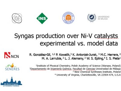 Dr Izabela S.Pieta presented at 8th World Congress on Oxidation Catalysis.